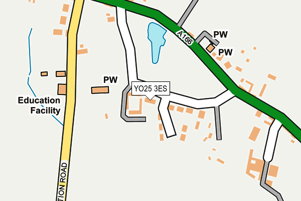 YO25 3ES map - OS OpenMap – Local (Ordnance Survey)