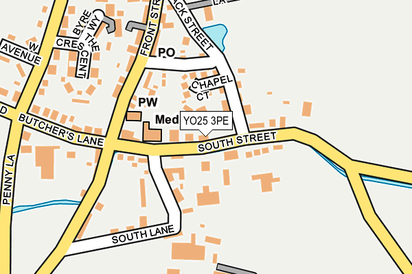 YO25 3PE map - OS OpenMap – Local (Ordnance Survey)