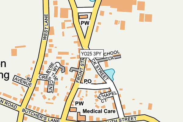 YO25 3PY map - OS OpenMap – Local (Ordnance Survey)