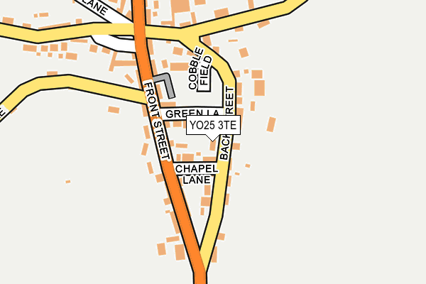 YO25 3TE map - OS OpenMap – Local (Ordnance Survey)