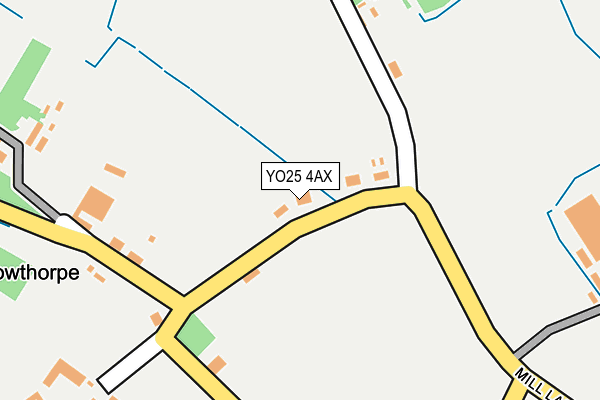 YO25 4AX map - OS OpenMap – Local (Ordnance Survey)