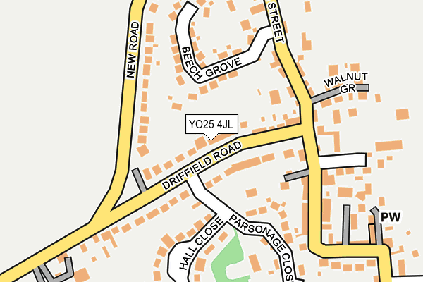 YO25 4JL map - OS OpenMap – Local (Ordnance Survey)