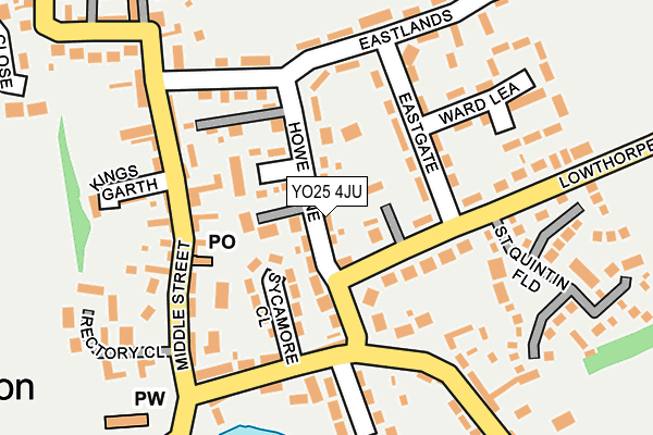 YO25 4JU map - OS OpenMap – Local (Ordnance Survey)