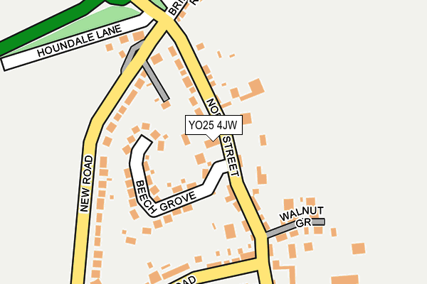 YO25 4JW map - OS OpenMap – Local (Ordnance Survey)