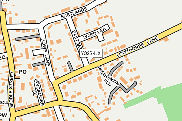 YO25 4JX map - OS OpenMap – Local (Ordnance Survey)