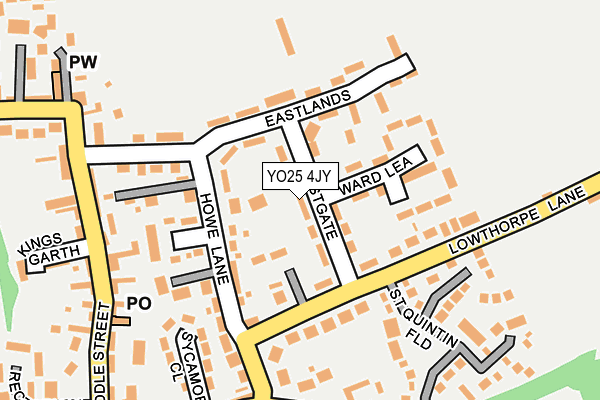 YO25 4JY map - OS OpenMap – Local (Ordnance Survey)