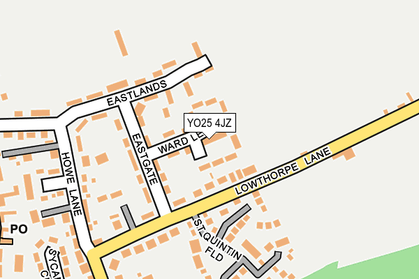 YO25 4JZ map - OS OpenMap – Local (Ordnance Survey)