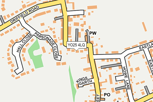 YO25 4LQ map - OS OpenMap – Local (Ordnance Survey)