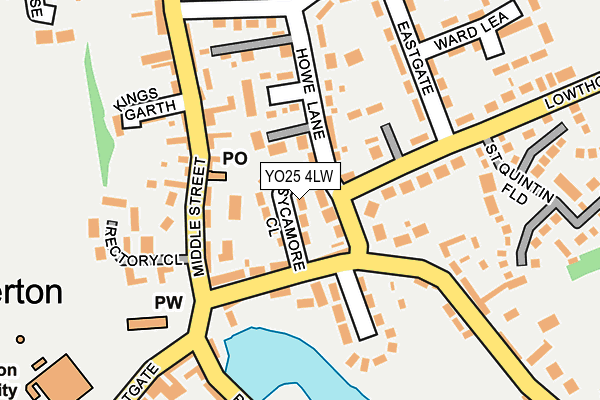 YO25 4LW map - OS OpenMap – Local (Ordnance Survey)