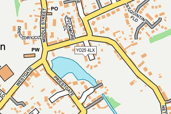 YO25 4LX map - OS OpenMap – Local (Ordnance Survey)