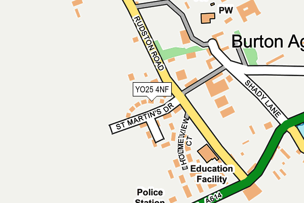 YO25 4NF map - OS OpenMap – Local (Ordnance Survey)