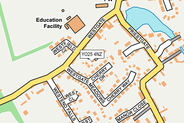 YO25 4NZ map - OS OpenMap – Local (Ordnance Survey)