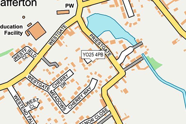 YO25 4PB map - OS OpenMap – Local (Ordnance Survey)