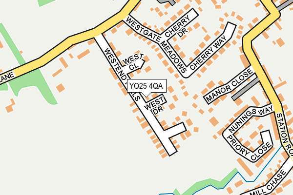 YO25 4QA map - OS OpenMap – Local (Ordnance Survey)