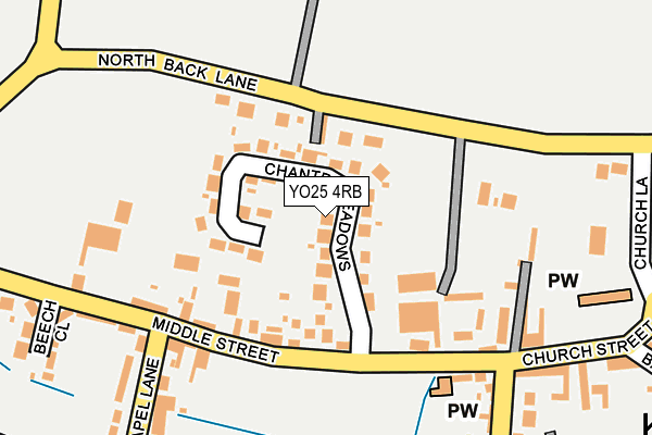 YO25 4RB map - OS OpenMap – Local (Ordnance Survey)