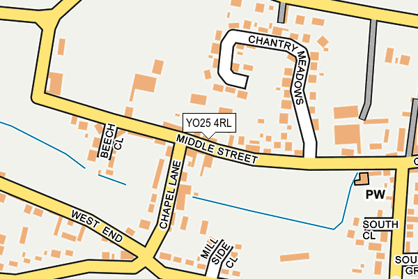 YO25 4RL map - OS OpenMap – Local (Ordnance Survey)