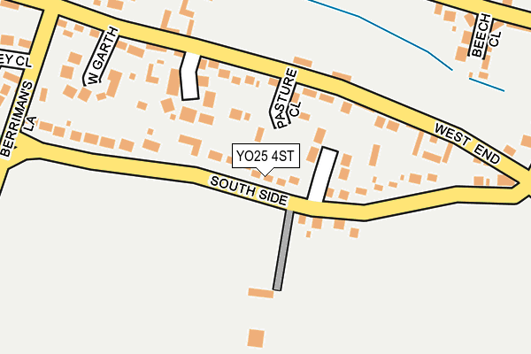 YO25 4ST map - OS OpenMap – Local (Ordnance Survey)