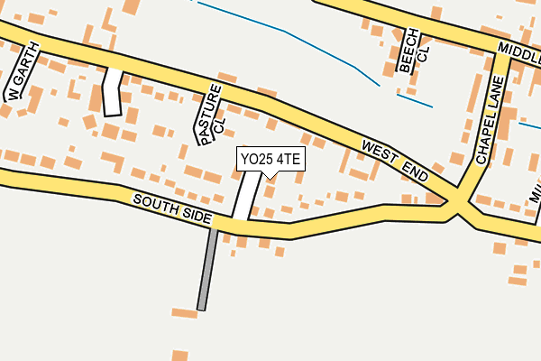 YO25 4TE map - OS OpenMap – Local (Ordnance Survey)