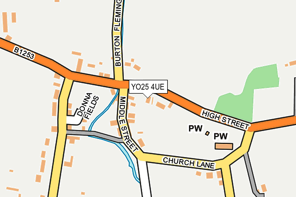 YO25 4UE map - OS OpenMap – Local (Ordnance Survey)