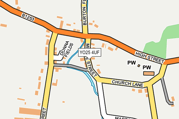 YO25 4UF map - OS OpenMap – Local (Ordnance Survey)