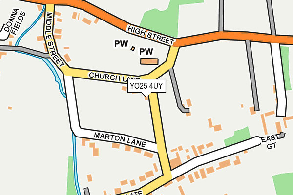YO25 4UY map - OS OpenMap – Local (Ordnance Survey)