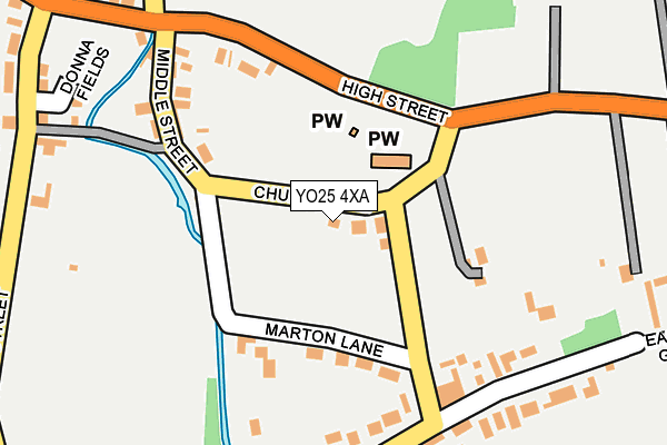 YO25 4XA map - OS OpenMap – Local (Ordnance Survey)