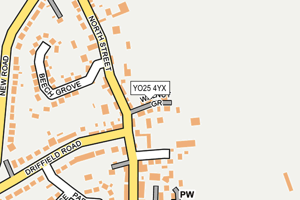 YO25 4YX map - OS OpenMap – Local (Ordnance Survey)