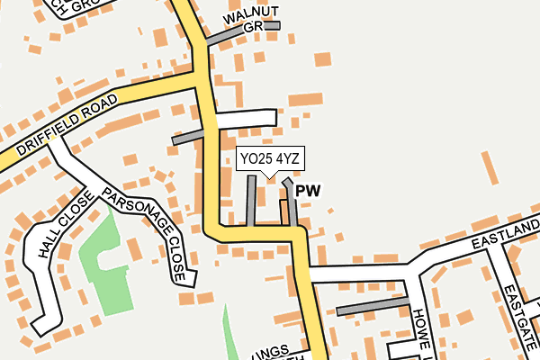 YO25 4YZ map - OS OpenMap – Local (Ordnance Survey)