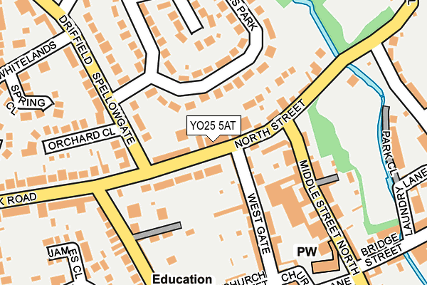 YO25 5AT map - OS OpenMap – Local (Ordnance Survey)