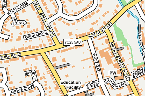 YO25 5AU map - OS OpenMap – Local (Ordnance Survey)