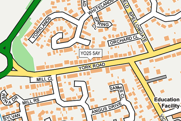 YO25 5AY map - OS OpenMap – Local (Ordnance Survey)