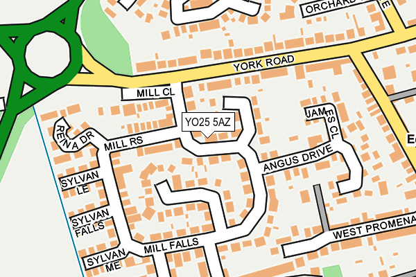 YO25 5AZ map - OS OpenMap – Local (Ordnance Survey)