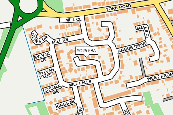YO25 5BA map - OS OpenMap – Local (Ordnance Survey)