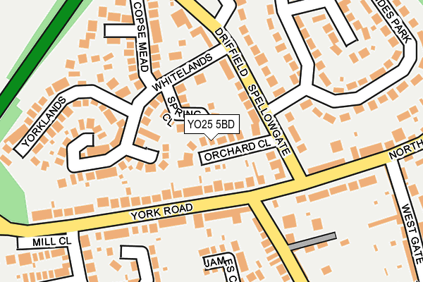 YO25 5BD map - OS OpenMap – Local (Ordnance Survey)