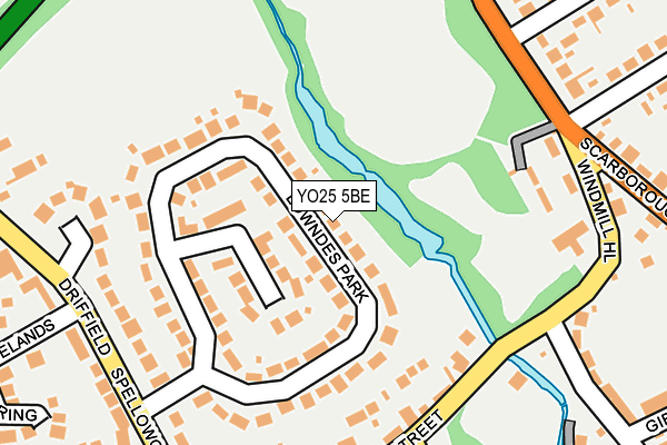 YO25 5BE map - OS OpenMap – Local (Ordnance Survey)
