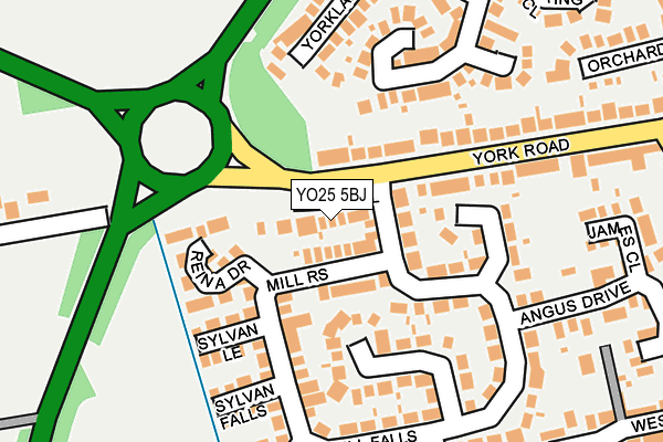 YO25 5BJ map - OS OpenMap – Local (Ordnance Survey)