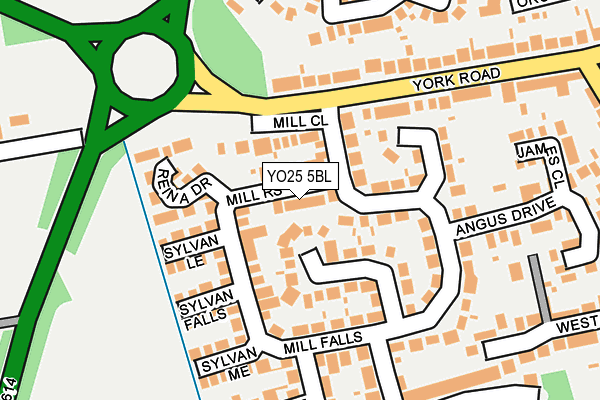 YO25 5BL map - OS OpenMap – Local (Ordnance Survey)