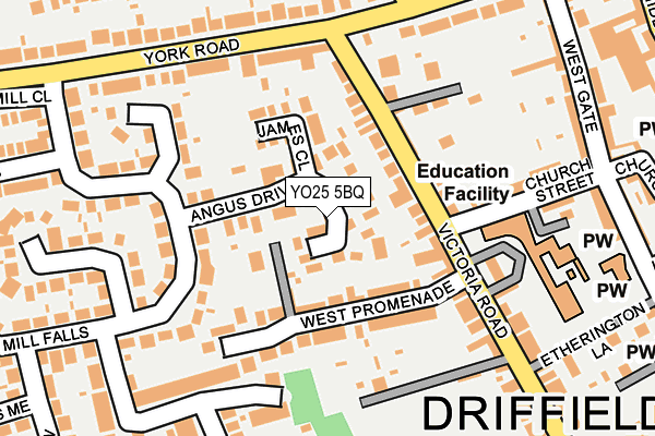 YO25 5BQ map - OS OpenMap – Local (Ordnance Survey)
