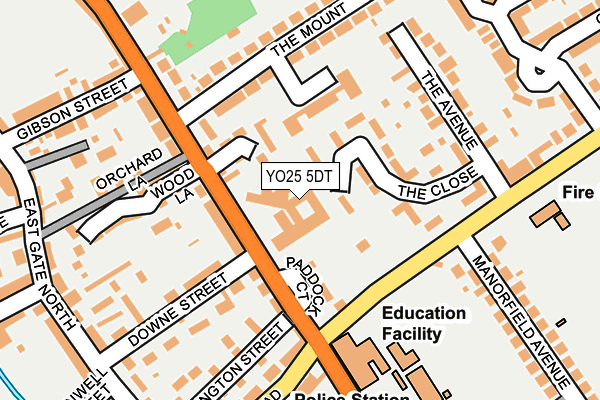 YO25 5DT map - OS OpenMap – Local (Ordnance Survey)