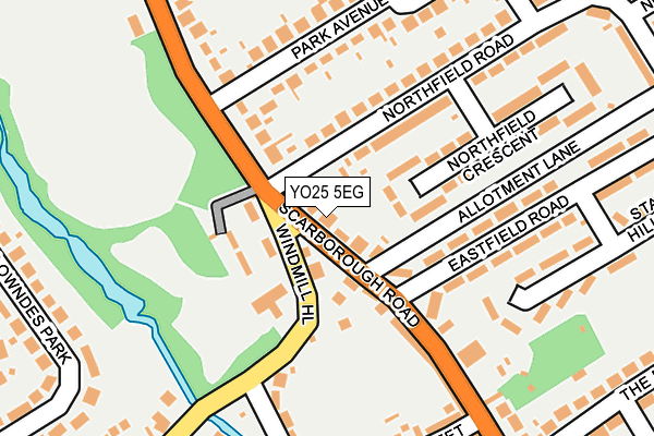 YO25 5EG map - OS OpenMap – Local (Ordnance Survey)
