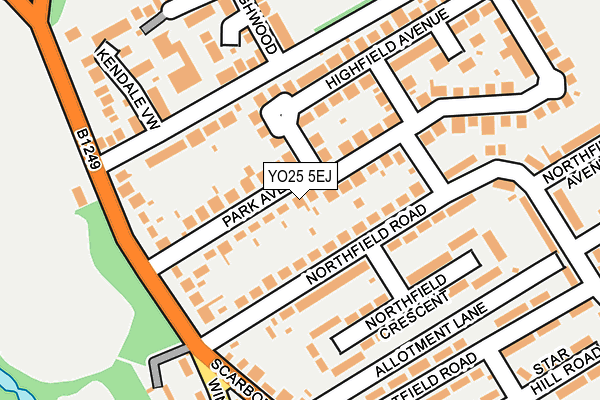 YO25 5EJ map - OS OpenMap – Local (Ordnance Survey)