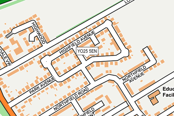YO25 5EN map - OS OpenMap – Local (Ordnance Survey)