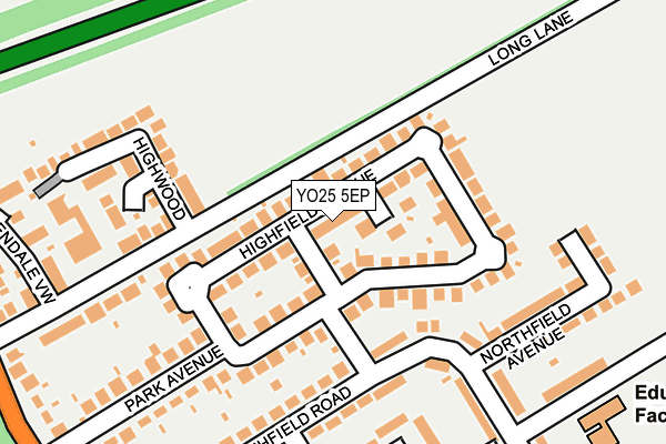 YO25 5EP map - OS OpenMap – Local (Ordnance Survey)