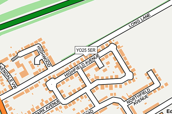 YO25 5ER map - OS OpenMap – Local (Ordnance Survey)