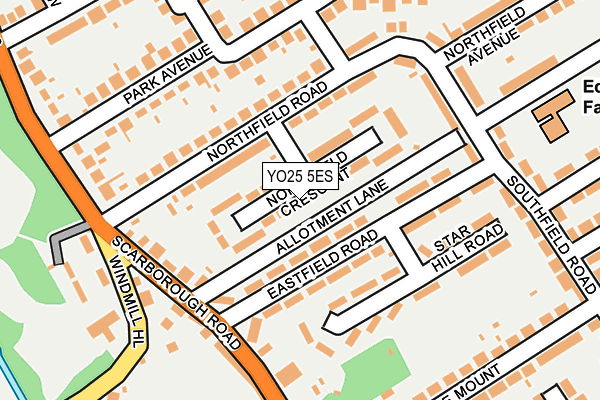 YO25 5ES map - OS OpenMap – Local (Ordnance Survey)