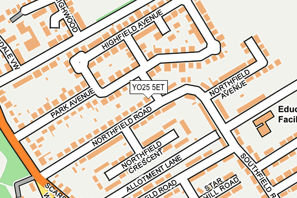 YO25 5ET map - OS OpenMap – Local (Ordnance Survey)