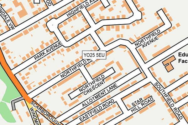 YO25 5EU map - OS OpenMap – Local (Ordnance Survey)