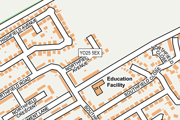 YO25 5EX map - OS OpenMap – Local (Ordnance Survey)