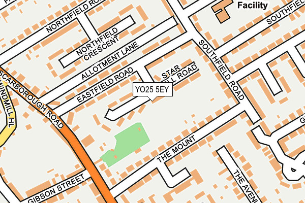 YO25 5EY map - OS OpenMap – Local (Ordnance Survey)