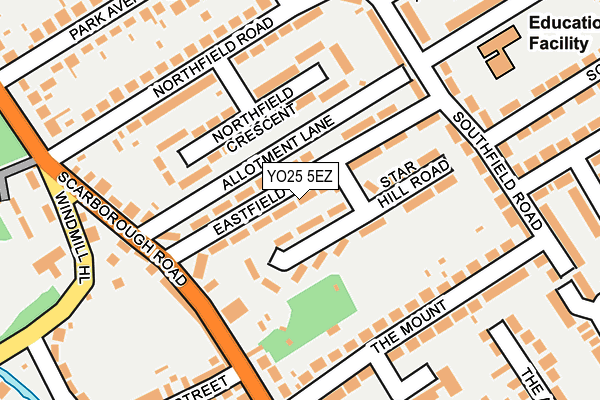 YO25 5EZ map - OS OpenMap – Local (Ordnance Survey)